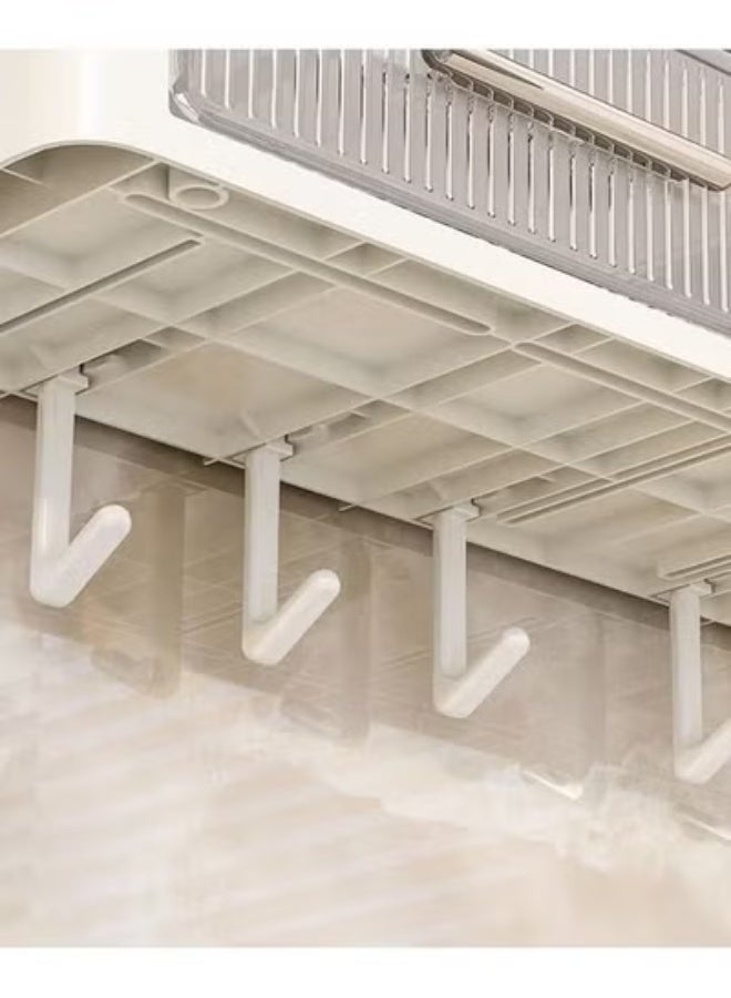 Beauenty 2-Tier Wall Mounted Bathroom Rack Wall Hanger Bath Organizer Makeups Organizer With Hooks and Drawer For Bathroom - Image 5